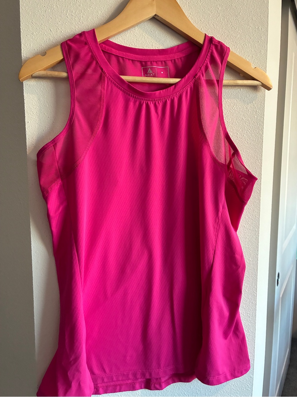 next Bright Hot Pink Mesh-Detail Athletic Tank